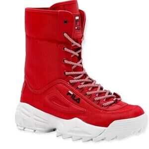 FILA Disruptor Ballistic Red Tennies High Tops Boots Women’s Size 7